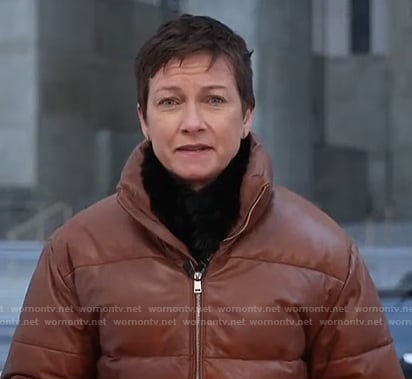 Stephanie’s brown puffer jacket on Today