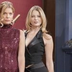 Summer’s black tux vest and skirt on The Young and the Restless