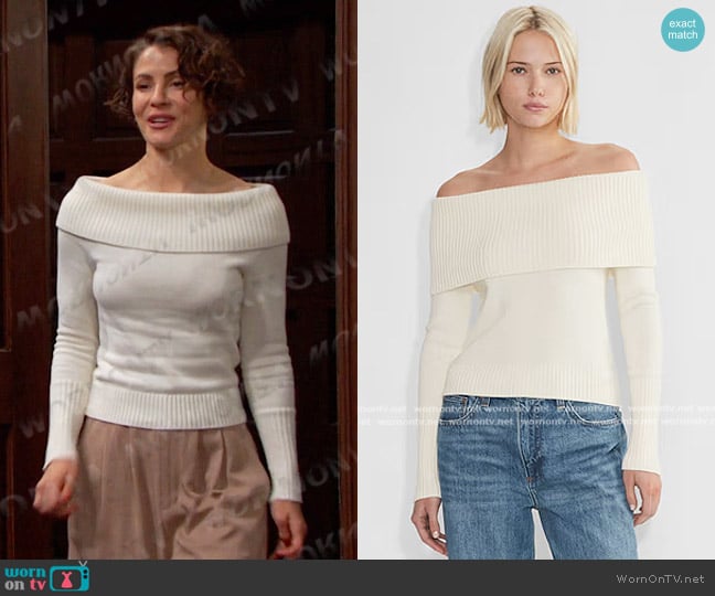 Sunday Best Topaz Sweater worn by Sarah Horton (Linsey Godfrey) on Days of our Lives