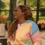 Sunny Anderson’s abstract print sweater on The Drew Barrymore Show