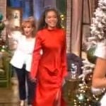 Sunny’s red ruched satin dress on The View