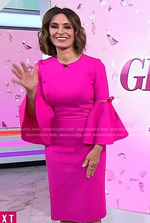 Suzy Welch’s pink bell sleeve dress on Today