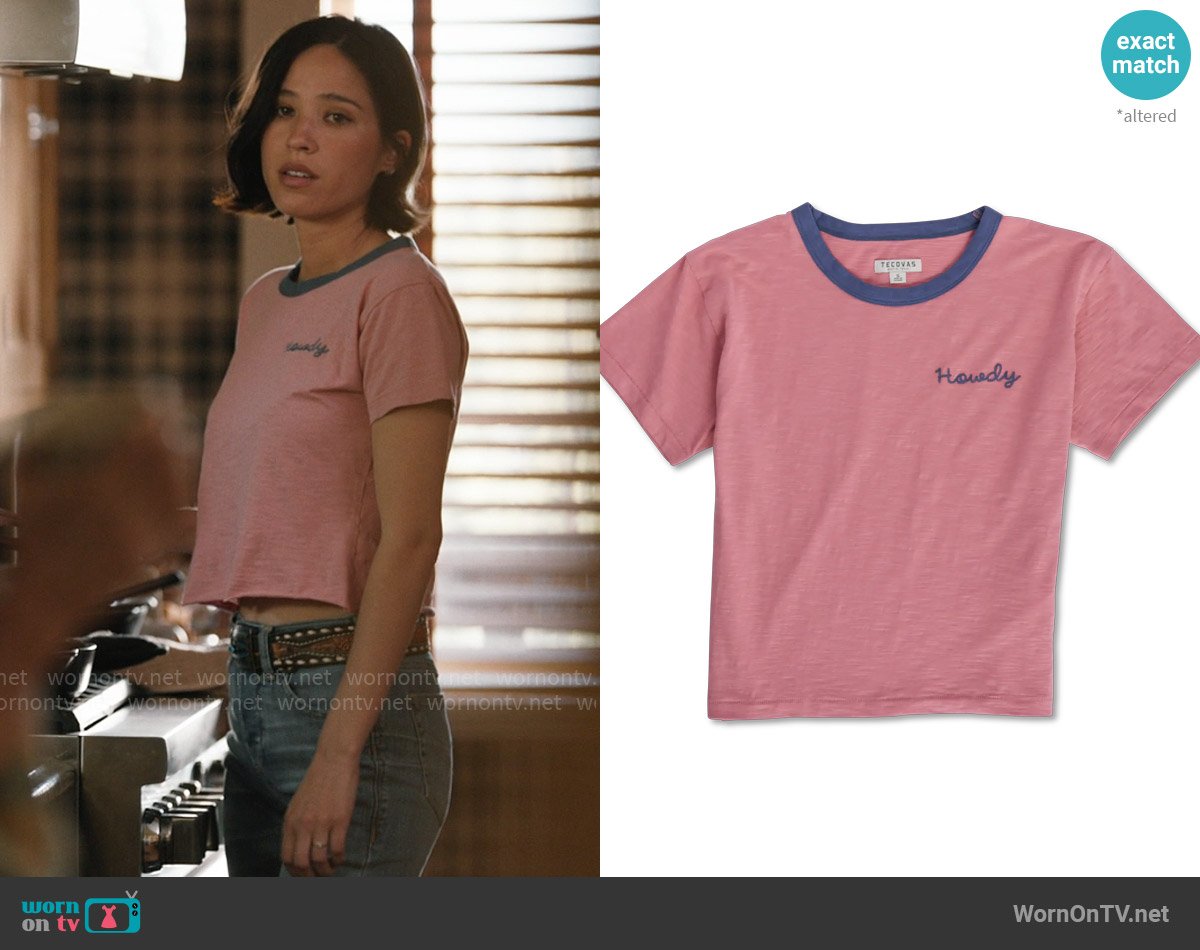 Monica’s pink Howdy t-shirt on Yellowstone