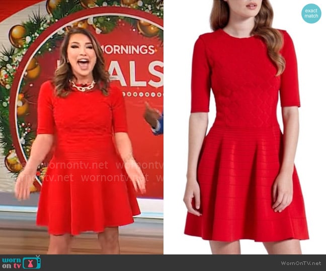 Ted Baker Sanvie Dress worn by Courtney Cason on CBS Mornings