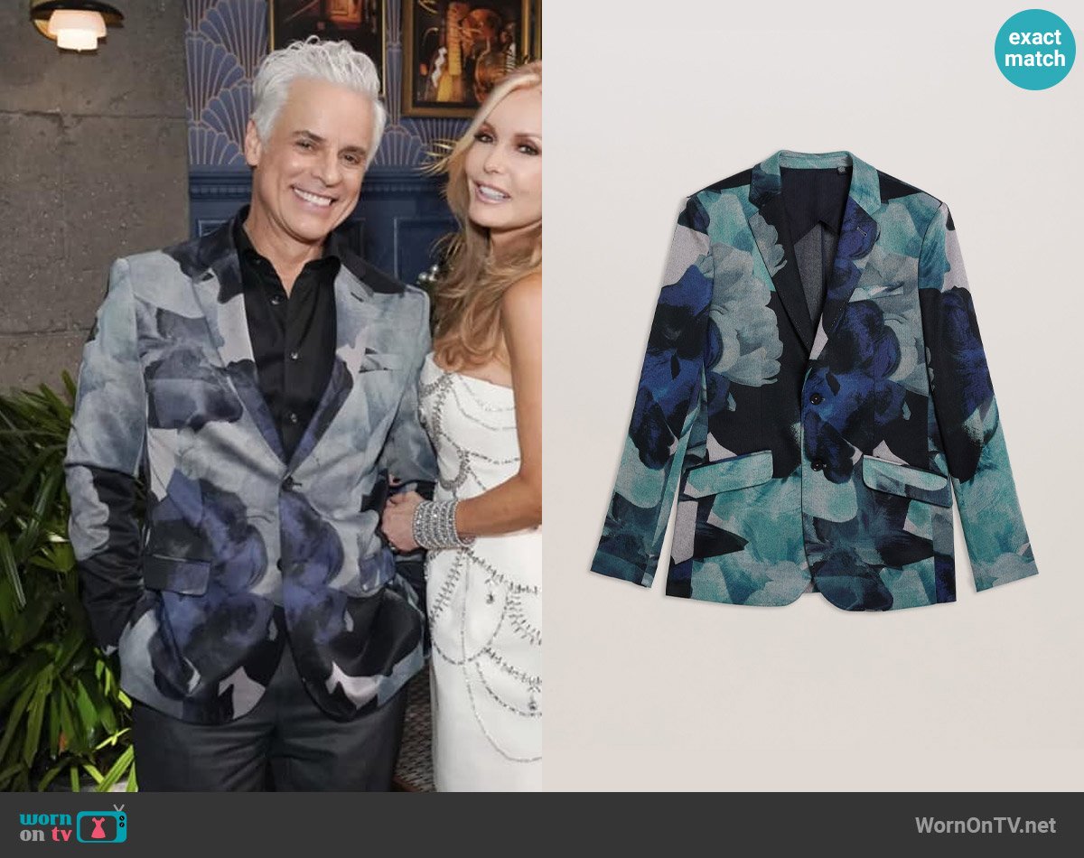 Ted Baker Walkerj Printed Floral Pique Jersey Blazer worn by Michael Baldwin (Christian LeBlanc) on The Young and the Restless