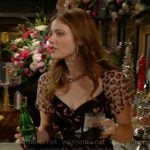 Tessa’s black printed maxi dress on The Young and the Restless