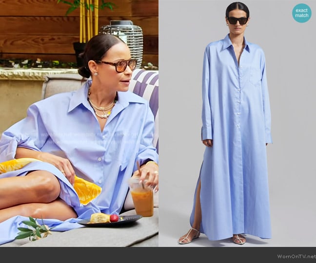 The Frankie Shop Avery Shirt Dress worn by Sai De Silva on The Real Housewives of New York City