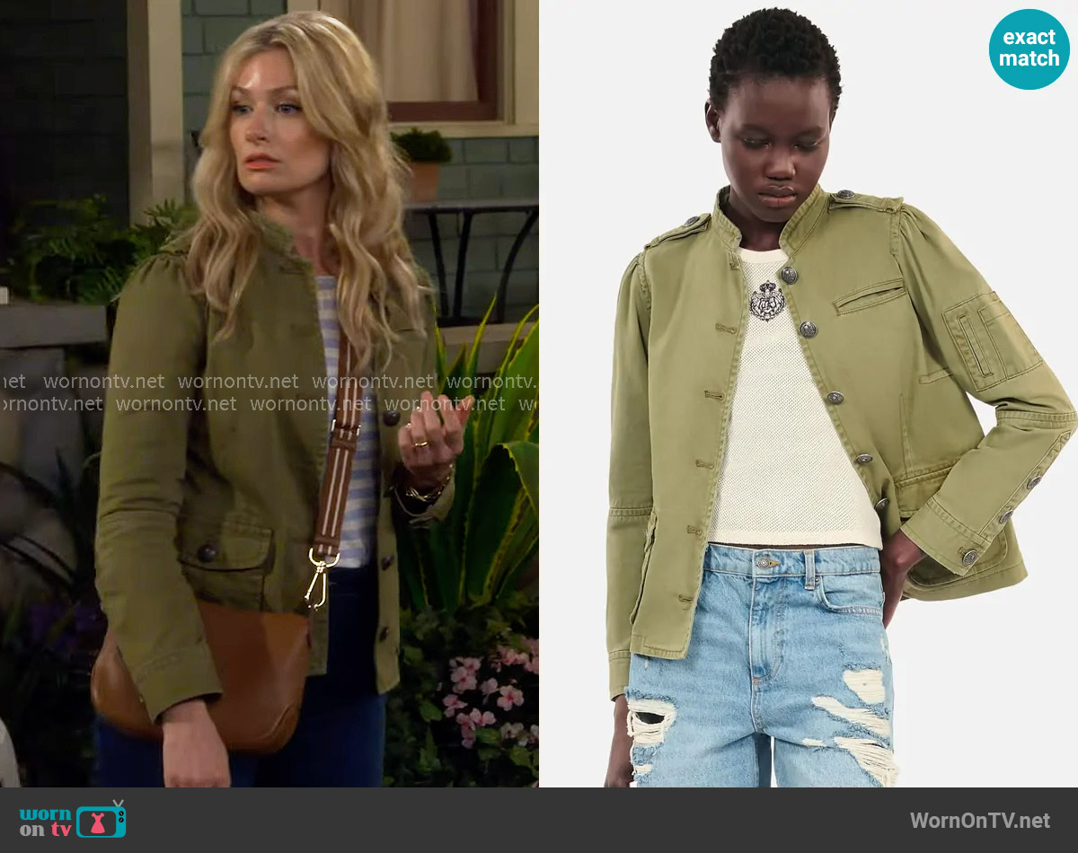 The Kooples Utility Jacket worn by Gemma (Beth Behrs) on The Neighborhood