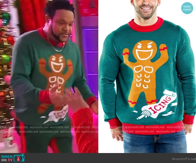 Tipsy Elves Ginger Roid Rage Ugly Christmas Sweater worn by Jawn Murray on Sherri