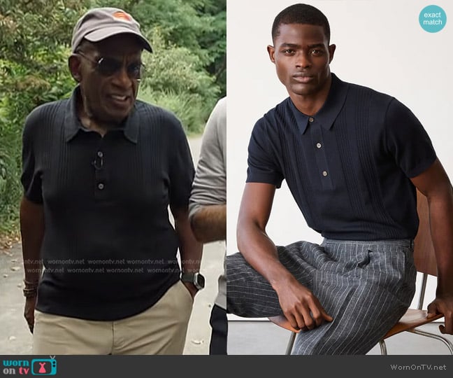 Al Roker’s navy ribbed polo on Today