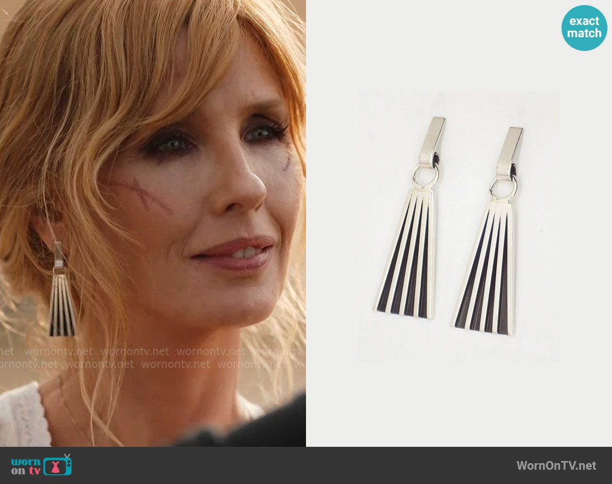 Tom Hawk Earrings worn by Beth Dutton (Kelly Reilly) on Yellowstone