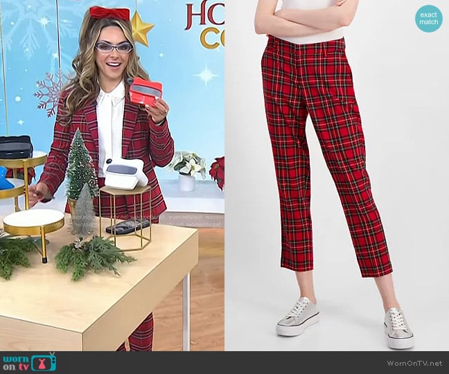 Tommy Hilfiger Hampton Tartan Plaid Trousers worn by Katie Linendoll on Today