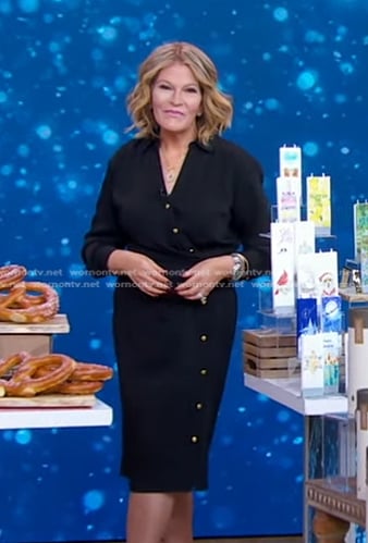 Tory’s black asymmetric button shirtdress on Good Morning America