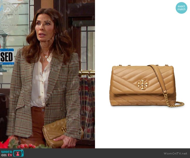 Tory Burch Kira Chevron Leather Shoulder Bag worn by Hope Williams (Kristian Alfonso) on Days of our Lives