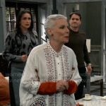 Tracy’s white printed oversized blouse on General Hospital