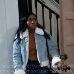 Trina’s denim and fur jacket on General Hospital