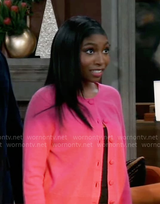 Trina's pink cardigan on General Hospital