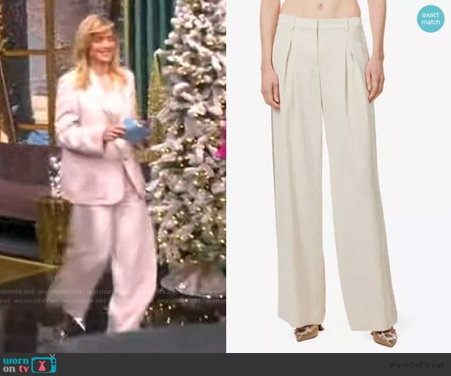 TWP Sullivan beads-embellishment wide-leg high-rise woven-blend trousers worn by Sara Haines on The View