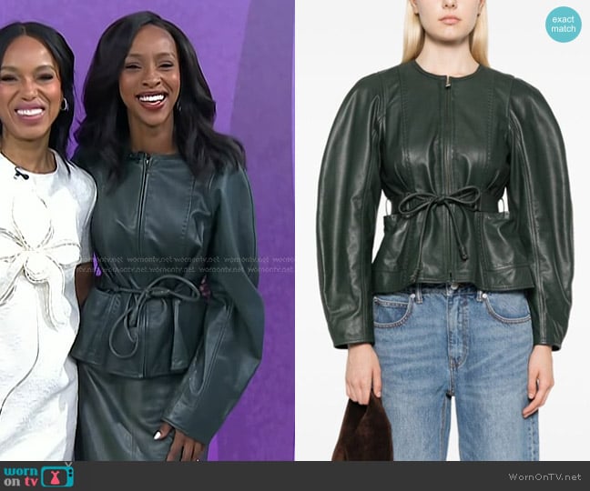 Ulla Johnson Aidan Jacket in Jasper worn by Ebony Obsidian on Today