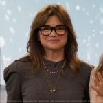 Valerie Bertinelli’s gray puff sleeve sweater on The Drew Barrymore Show