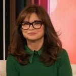 Valerie Bertinelli’s green collared sweater on The Drew Barrymore Show