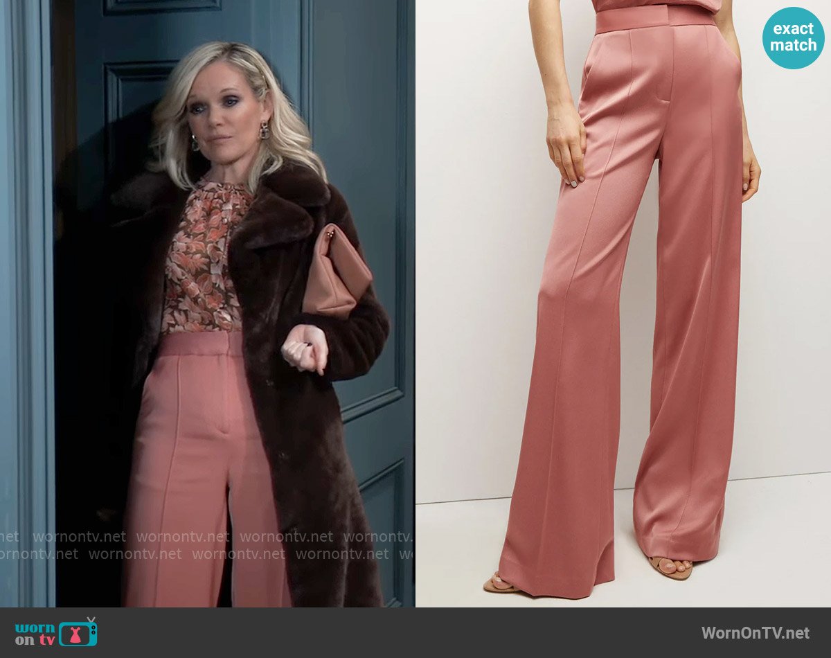 Veronica Beard Edia Pants in Rose worn by Ava Jerome (Maura West) on General Hospital