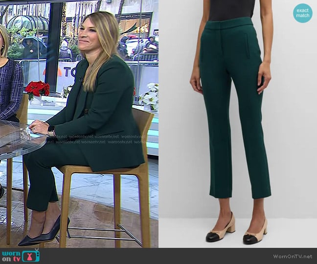 Veronica Beard Arte Pants in Pine worn by Dr. Shelby Harris on Today