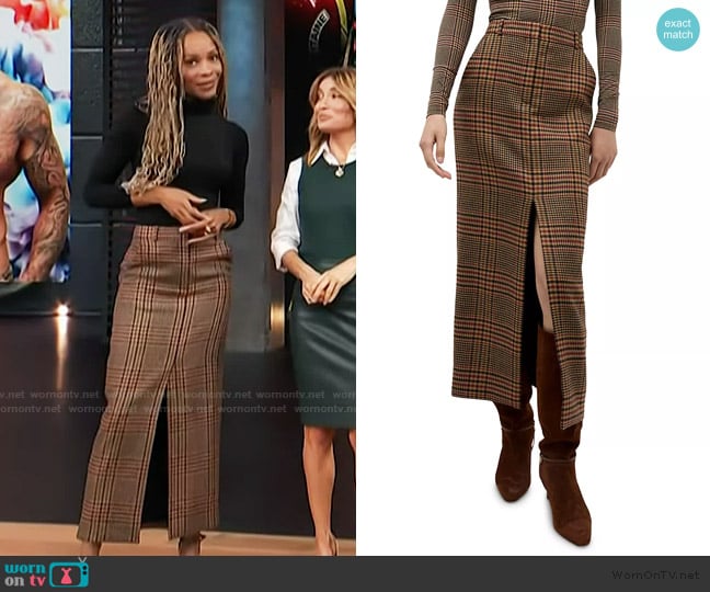 Veronica Beard Maxine Skirt worn by Zuri Hall on Access Hollywood