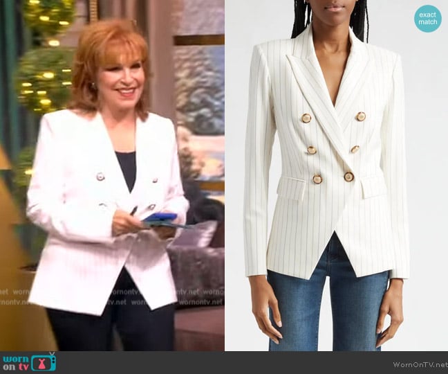 Veronica Beard Miller Pinstripe Dickey Jacket worn by Joy Behar on The View