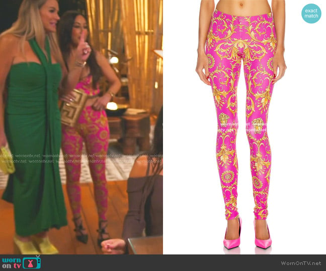 Versace Brocade Legging worn by Angie Katsanevas on The Real Housewives of Salt Lake City