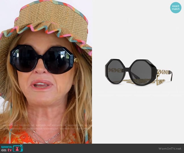 Versace Greca Chain Sunglasses worn by Kathy Hilton on The Real Housewives of Beverly Hills