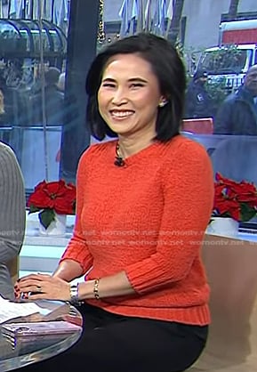 Vicky's orange textured sweater on Today