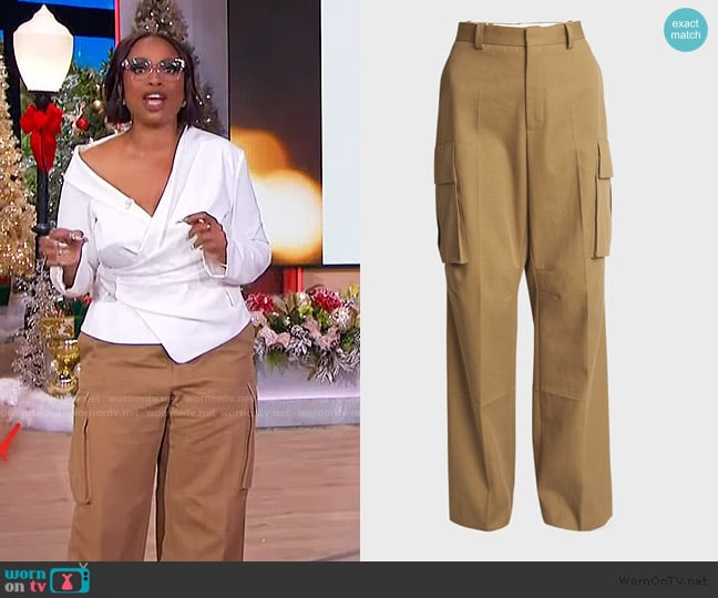 Victoria Beckham Relaxed Wide-Leg Cargo Trousers worn by Jennifer Hudson on The Jennifer Hudson Show