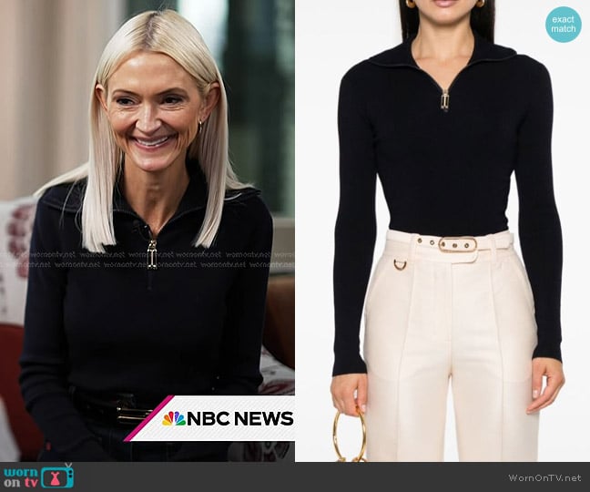 Victoria Beckham Half-zip High-neck Sweater worn by Zanna Roberts Rassi on Today