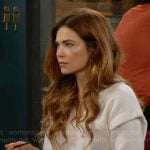 Victoria’s white v-neck sweater on The Young and the Restless