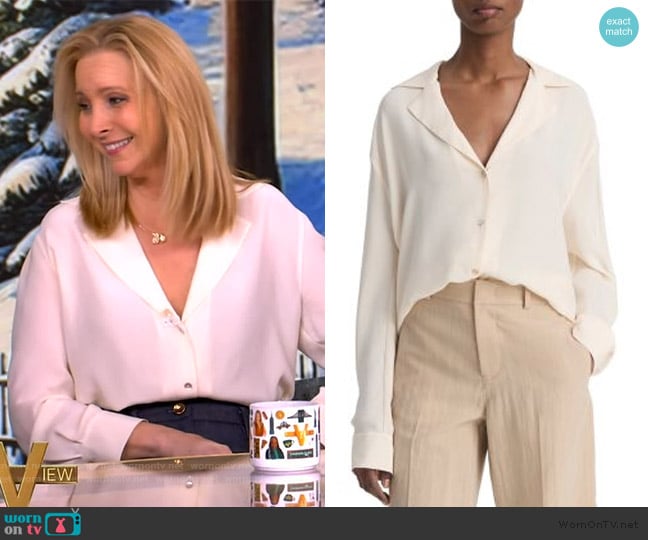 Vince Silk Dolman-Sleeve Blouse worn by Lisa Kudrow on The View