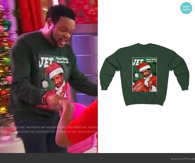 For The People Black Santa Claus Sweatshirt worn by Jawn Murray on Sherri