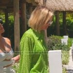 Whitney’s metallic green shirt and shorts on The Real Housewives of Salt Lake City