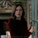 Willow’s burgundy off-shoulder sweater on General Hospital