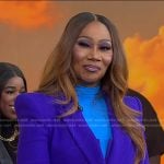 Yolanda Adams’s purple jumpsuit and blazer on Today