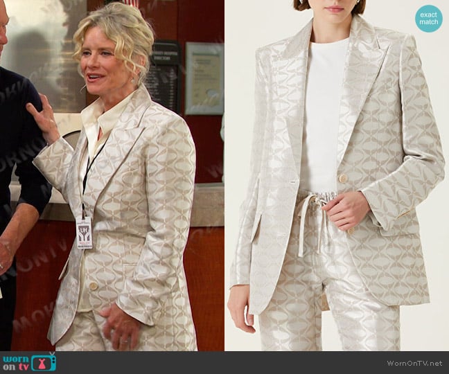 Zadig & Voltaire Vicka Jacquard Wings Blazer worn by Kayla Brady (Mary Beth Evans) on Days of our Lives