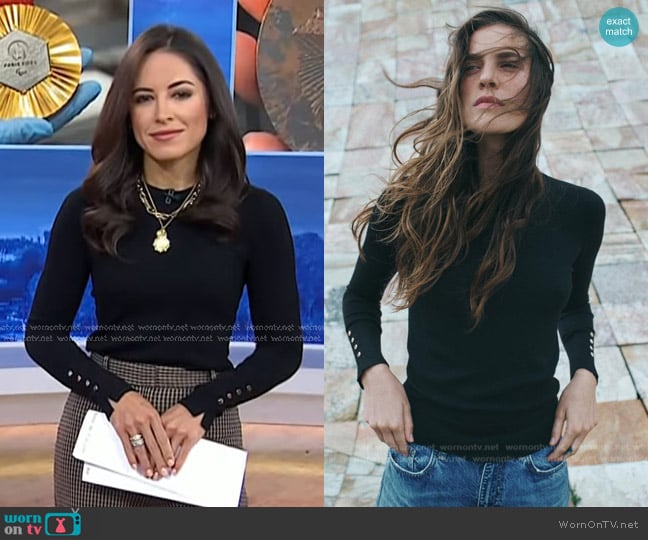 Kaylee’s black button cuff sweater on Today