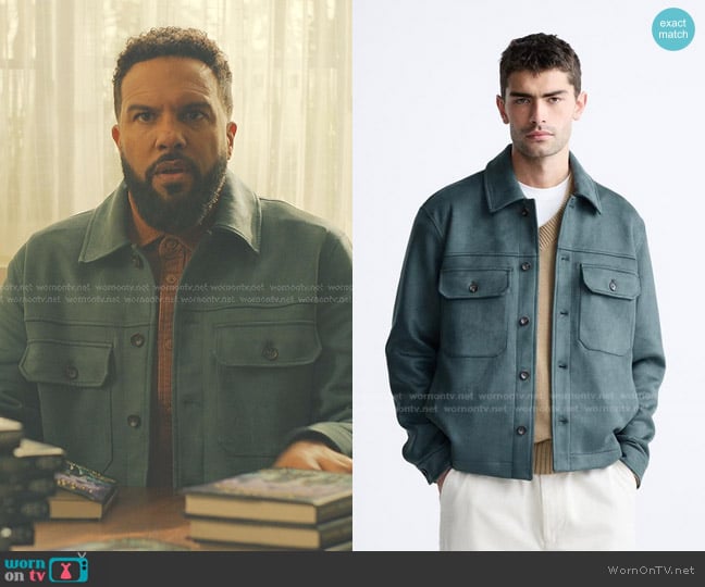 Zara Faux Suede Overshirt worn by Dennis (O-T Fagbenle) on No Good Deed