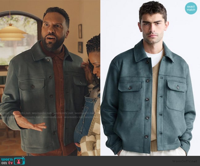 Zara Faux Suede Overshirt worn by Dennis (O-T Fagbenle) on No Good Deed