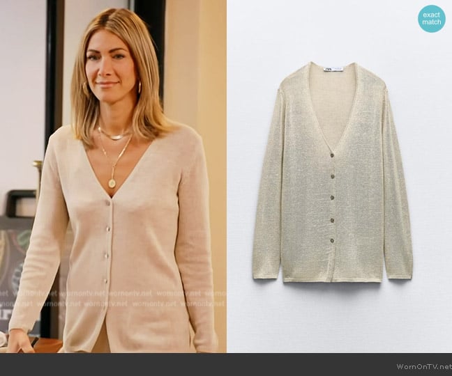 Zara Plain Knit Cardigan worn by Erin Lichy on The Real Housewives of New York City