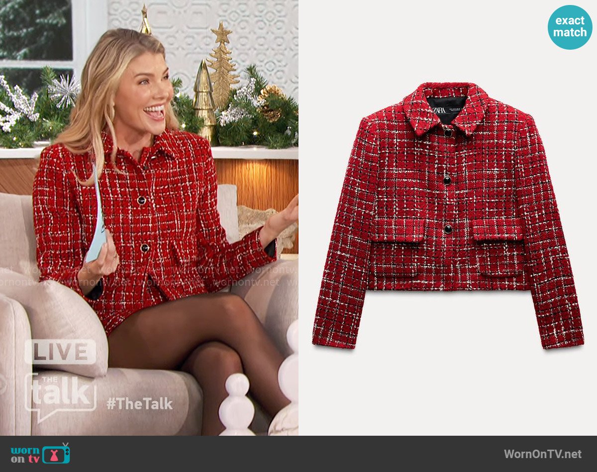 Zara Structured Shoulder Pad Jacket worn by Amanda Kloots on The Talk