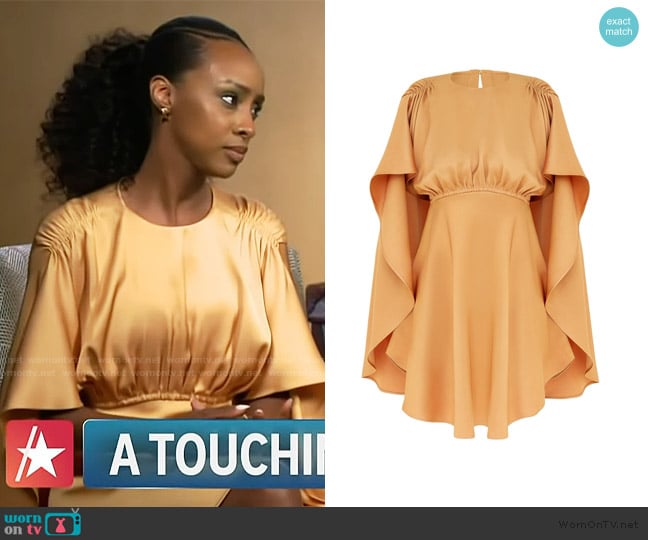 Zimmermann Eden Cascading Mini Dress worn by Ebony Obsidian on Access Hollywood