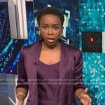 Zinhle’s purple satin blazer on NBC News Daily