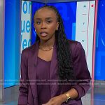Zinhle’s purple satin blazer on NBC News Daily