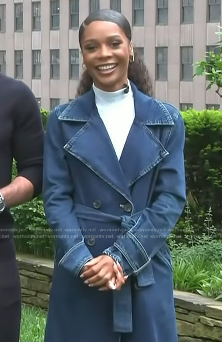 Zuri's denim coat on Access Hollywood